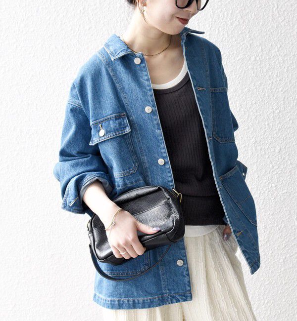 SHIPS any「SHIPS any:〈洗濯機可能〉ルーズ デニム カバーオール ジャケット［SHIPS any DENIM］」|デニムジャケット|ブルー