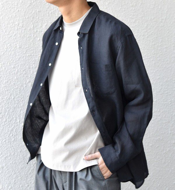 SHIPS any「SHIPS any:〈洗濯機可能〉ピュアリネン レギュラーカラー シャツ 26SS◇」|シャツ・ブラウス|