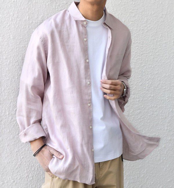 SHIPS any「SHIPS any:〈洗濯機可能〉ピュアリネン レギュラーカラー シャツ 26SS◇」|シャツ・ブラウス|