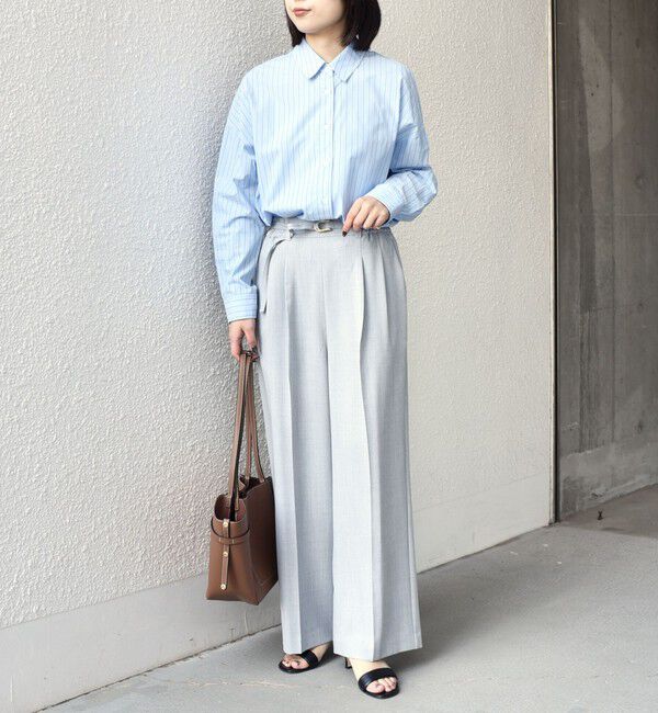 SHIPS Colors 「SHIPS Colors:〈手洗い可能〉ドライ メランジ ベルテッド パンツ（セットアップ対応可能）」|その他|