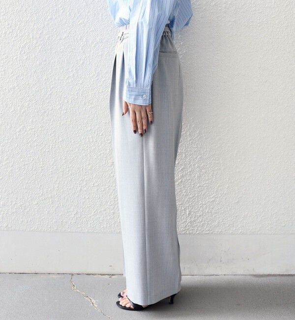 SHIPS Colors 「SHIPS Colors:〈手洗い可能〉ドライ メランジ ベルテッド パンツ（セットアップ対応可能）」|その他|