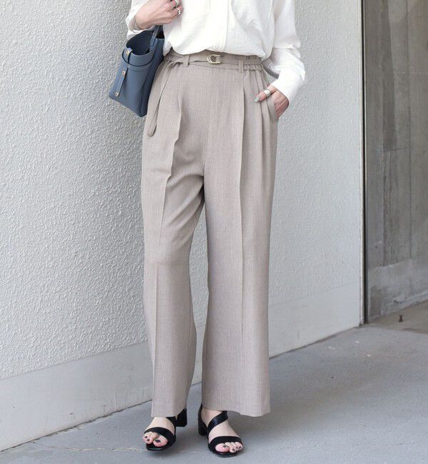 SHIPS Colors 「SHIPS Colors:〈手洗い可能〉ドライ メランジ ベルテッド パンツ（セットアップ対応可能）」|その他|