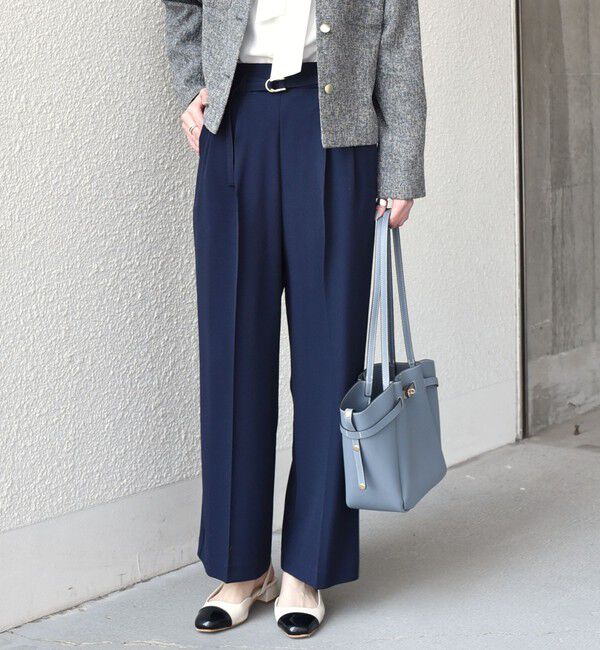 SHIPS Colors 「SHIPS Colors:〈手洗い可能〉ドライ メランジ ベルテッド パンツ（セットアップ対応可能）」|その他|