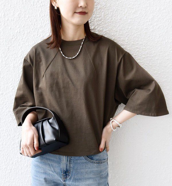 SHIPS for women「バスク ボーダー / 無地 5分袖 TEE」|Tシャツ・カットソー|