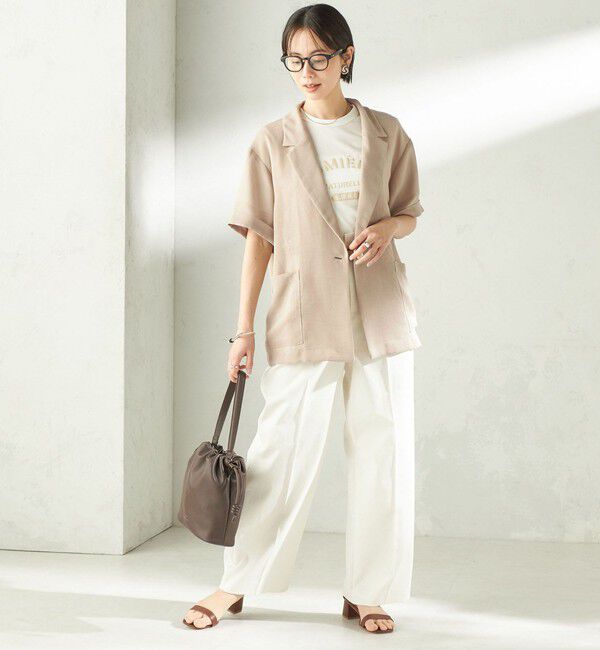 SHIPS for women「SHIPS Primary Navy Label:LUMIERE フロッキー プリント TEE」|Tシャツ・カットソー|