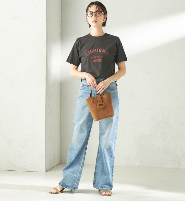 SHIPS for women「SHIPS Primary Navy Label:LUMIERE フロッキー プリント TEE」|Tシャツ・カットソー|
