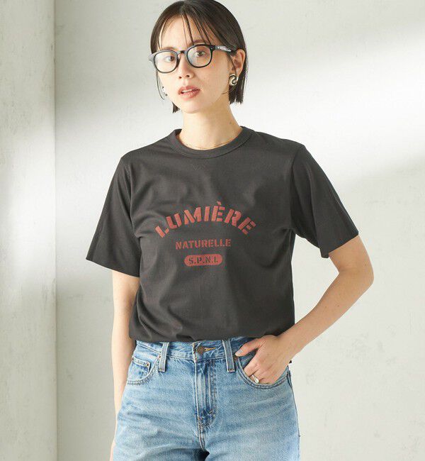 SHIPS for women「SHIPS Primary Navy Label:LUMIERE フロッキー プリント TEE」|Tシャツ・カットソー|