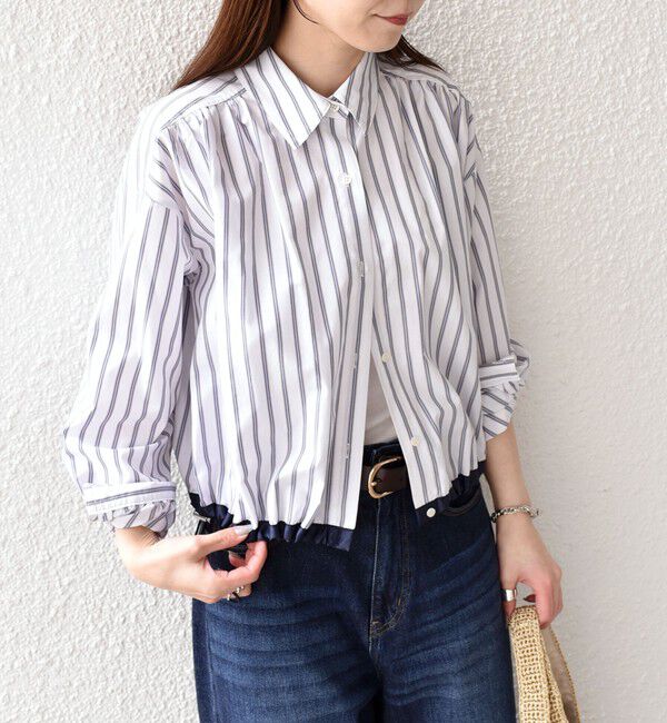 SHIPS Colors 「SHIPS Colors:〈洗濯機可能〉TC ストライプ シャツ ブルゾン2◇」|シャツ・ブラウス|