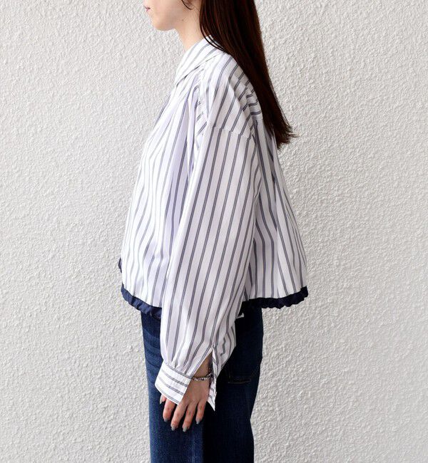 SHIPS Colors 「SHIPS Colors:〈洗濯機可能〉TC ストライプ シャツ ブルゾン2◇」|シャツ・ブラウス|