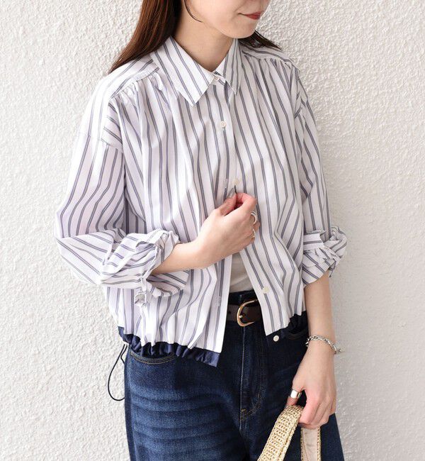 SHIPS Colors 「SHIPS Colors:〈洗濯機可能〉TC ストライプ シャツ ブルゾン2◇」|シャツ・ブラウス|