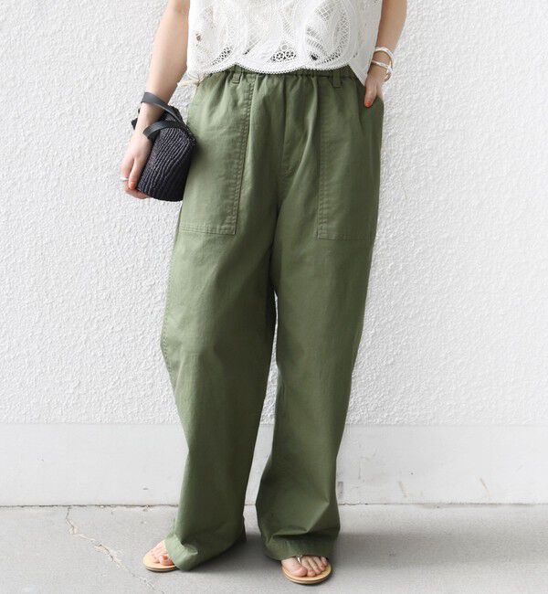 SHIPS for women「《予約》【WEB限定】〈洗濯機可能〉ドロスト ベイカー パンツ」|カーゴ|オリーブ