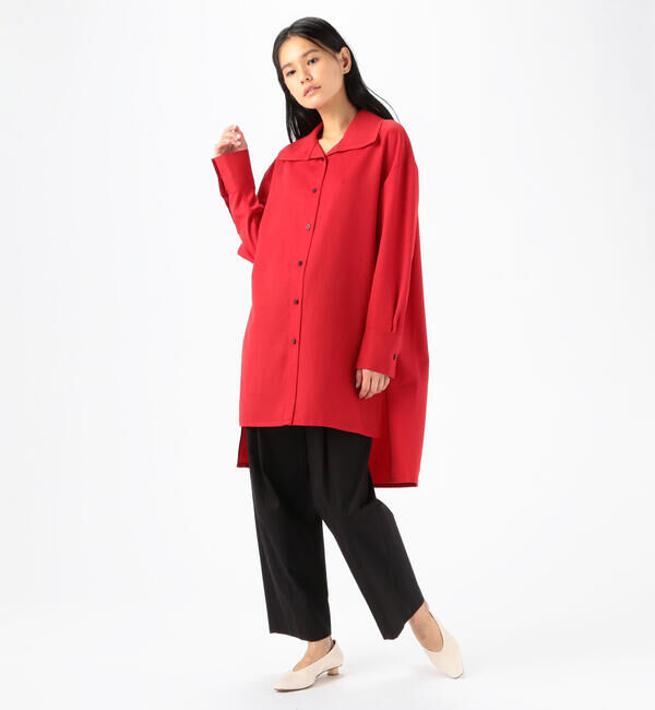 CABaN「 ウールツイル ハイネックロングシャツ」|シャツ・ブラウス|