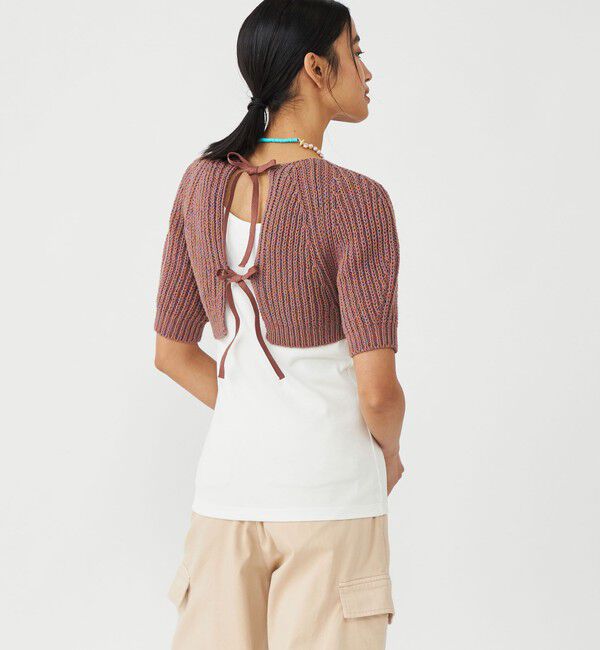 MACPHEE「リネコットン マイクロショートプルオーバー」|ニット・セーター|