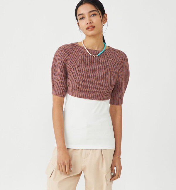 MACPHEE「リネコットン マイクロショートプルオーバー」|ニット・セーター|