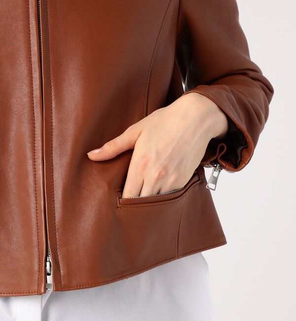 DES PRES「ラムレザー ジップアップブルゾン」|ライダースジャケット|