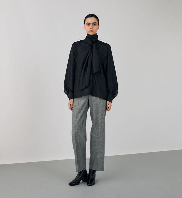 DES PRES「フランネルウールストレッチ セミワイドパンツ」|スラックス|