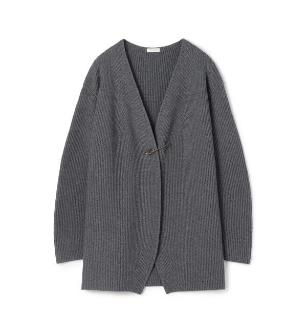 DES PRES「セミウーステッドウール キルトピン付きカーディガン」|カーディガン|15 グレー
