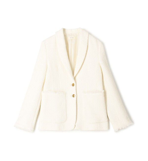 DES PRES「ツイストヤーンツイード ショールカラージャケット」|テーラードジャケット|11 ホワイト