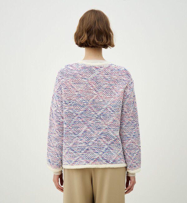 MACPHEE「スレッドジャカード Vネックカーディガン」|カーディガン|