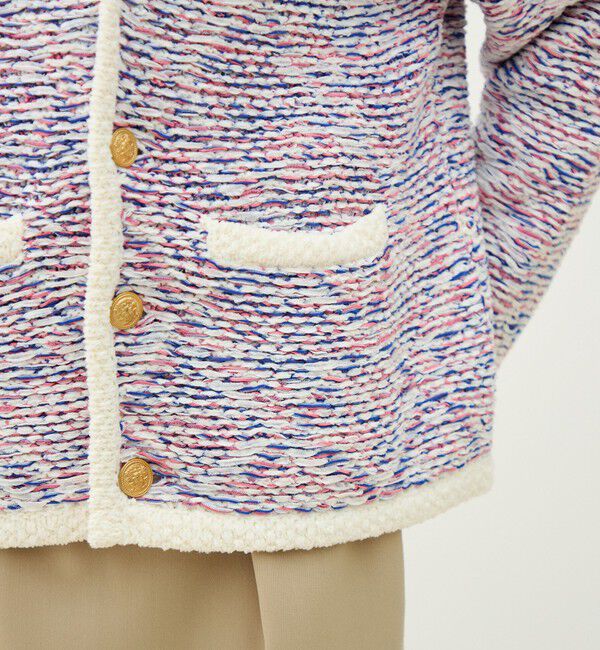 MACPHEE「スレッドジャカード Vネックカーディガン」|カーディガン|