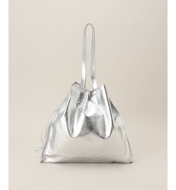  「【blancle/ ブランクレ】M.LETHER SQUEEZE BIG TOTE」|トートバッグ|シルバー