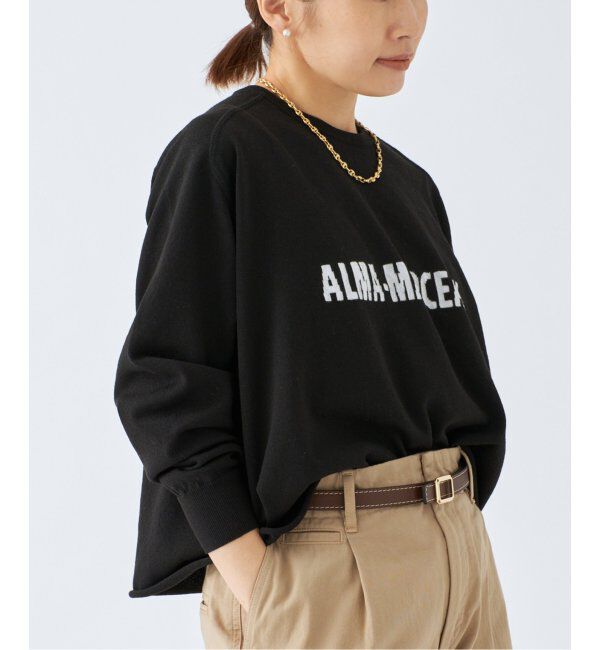 IENA「LEVITAコットン ロゴニット」|ニット・セーター|ブラック