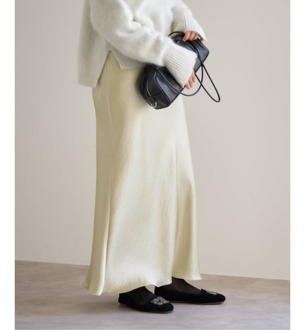 IENA「《WEB・一部店舗限定 追加12》ダブルサテンスカート」|スカート|