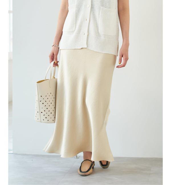 IENA「《WEB・一部店舗限定 追加12》ダブルサテンスカート」|スカート|