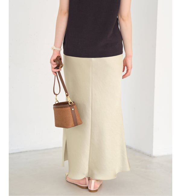 IENA「《WEB・一部店舗限定 追加12》ダブルサテンスカート」|スカート|