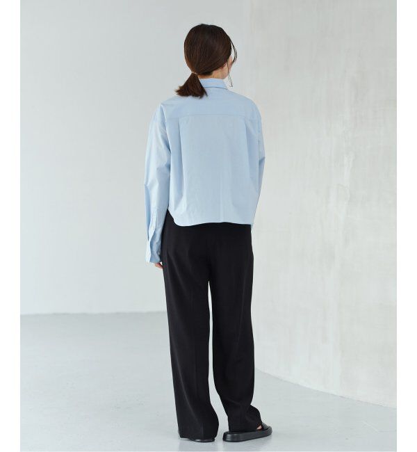 IENA「《追加2》TA/PL ジョーゼットタックワイドパンツ」|スラックス|