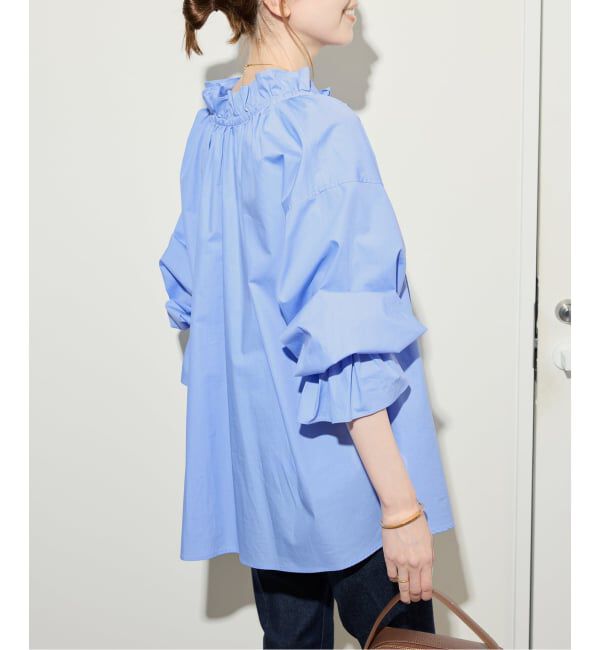 SLOBE IENA「《一部WEB・店舗限定カラーあり》タイプライターフリルカラーブラウス」|シャツ・ブラウス|