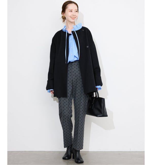 SLOBE IENA「《一部WEB・店舗限定カラーあり》タイプライターフリルカラーブラウス」|シャツ・ブラウス|