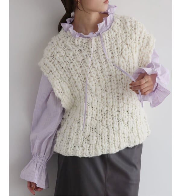 SLOBE IENA「《一部WEB・店舗限定カラーあり》タイプライターフリルカラーブラウス」|シャツ・ブラウス|