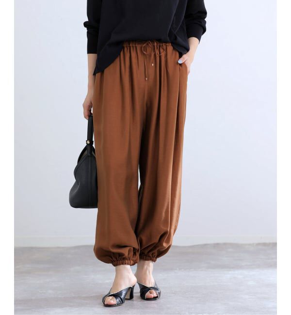 IENA「ウォッシャブル バルーンパンツ」|その他|ブラウン