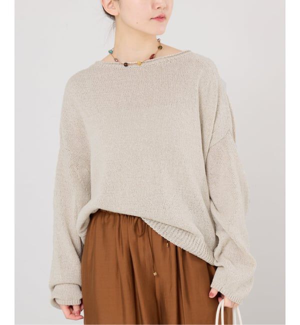 IENA「ミックスヤーン ワイドプルオーバー」|ニット・セーター|