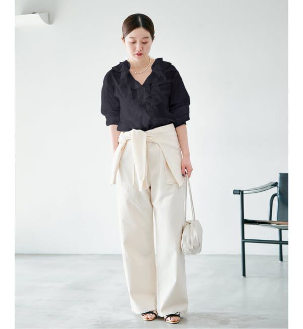 IENA「レーストリムフリルブラウス」|シャツ・ブラウス|