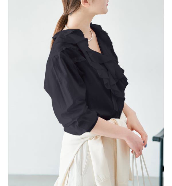 IENA「レーストリムフリルブラウス」|シャツ・ブラウス|