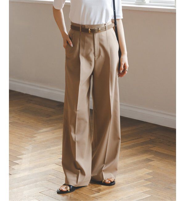 NOBLE「《追加》【洗える】エステルツイルストレッチスラックスパンツ7」|スラックス|