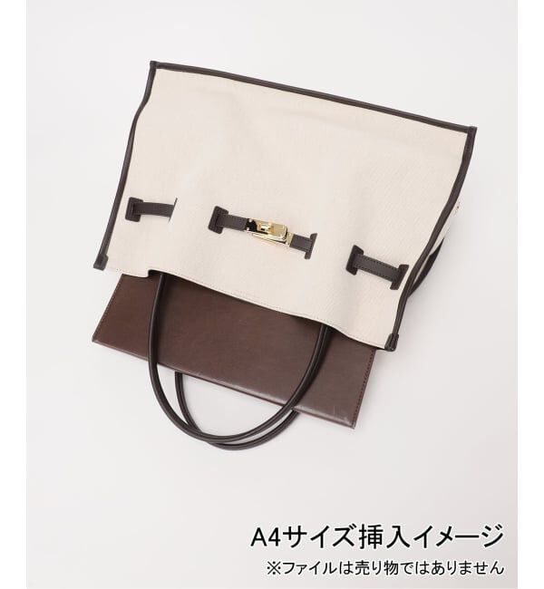 Spick and Span「VIOLAd&rsquo;ORO / ヴィオラドーロ キャンバス*レザートートバッグL*」|トートバッグ|
