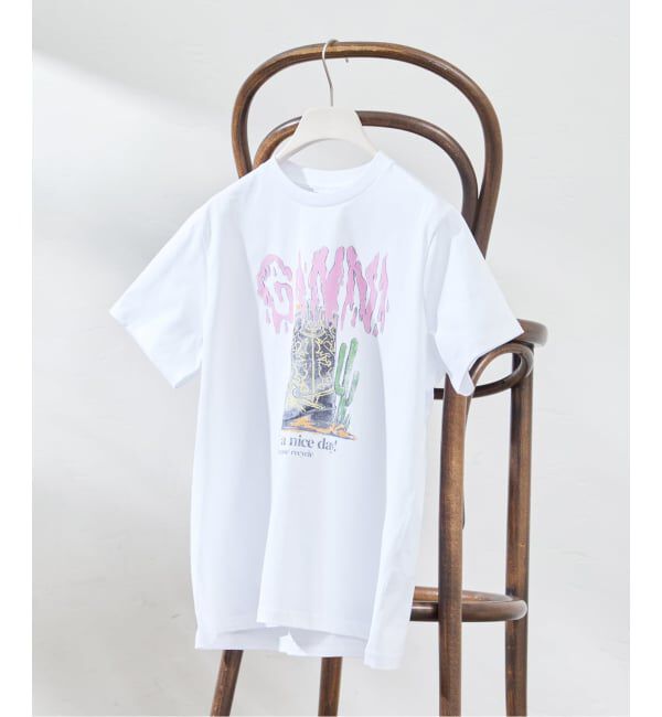U by SPICK&SPAN「GANNI / ガニー Basic Cotton Jersey T-shirt Boots」|Tシャツ・カットソー|ホワイト