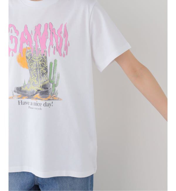 U by SPICK&SPAN「GANNI / ガニー Basic Cotton Jersey T-shirt Boots」|Tシャツ・カットソー|
