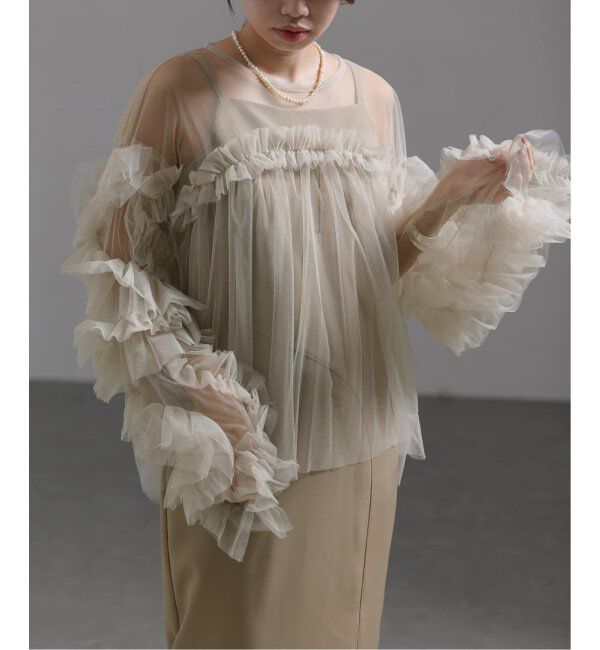  「《追加2》デコラティブチュールトップス」|シャツ・ブラウス|