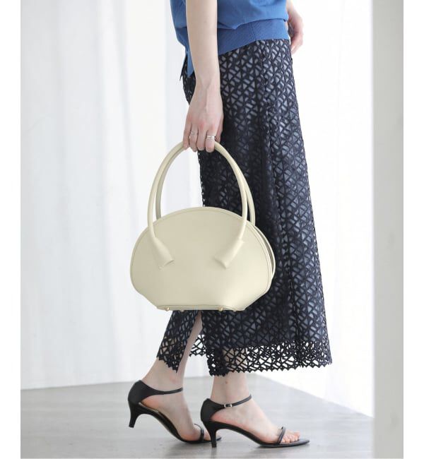  「M Rose/エンメローズ ラウンドレザートートバッグ」|トートバッグ|