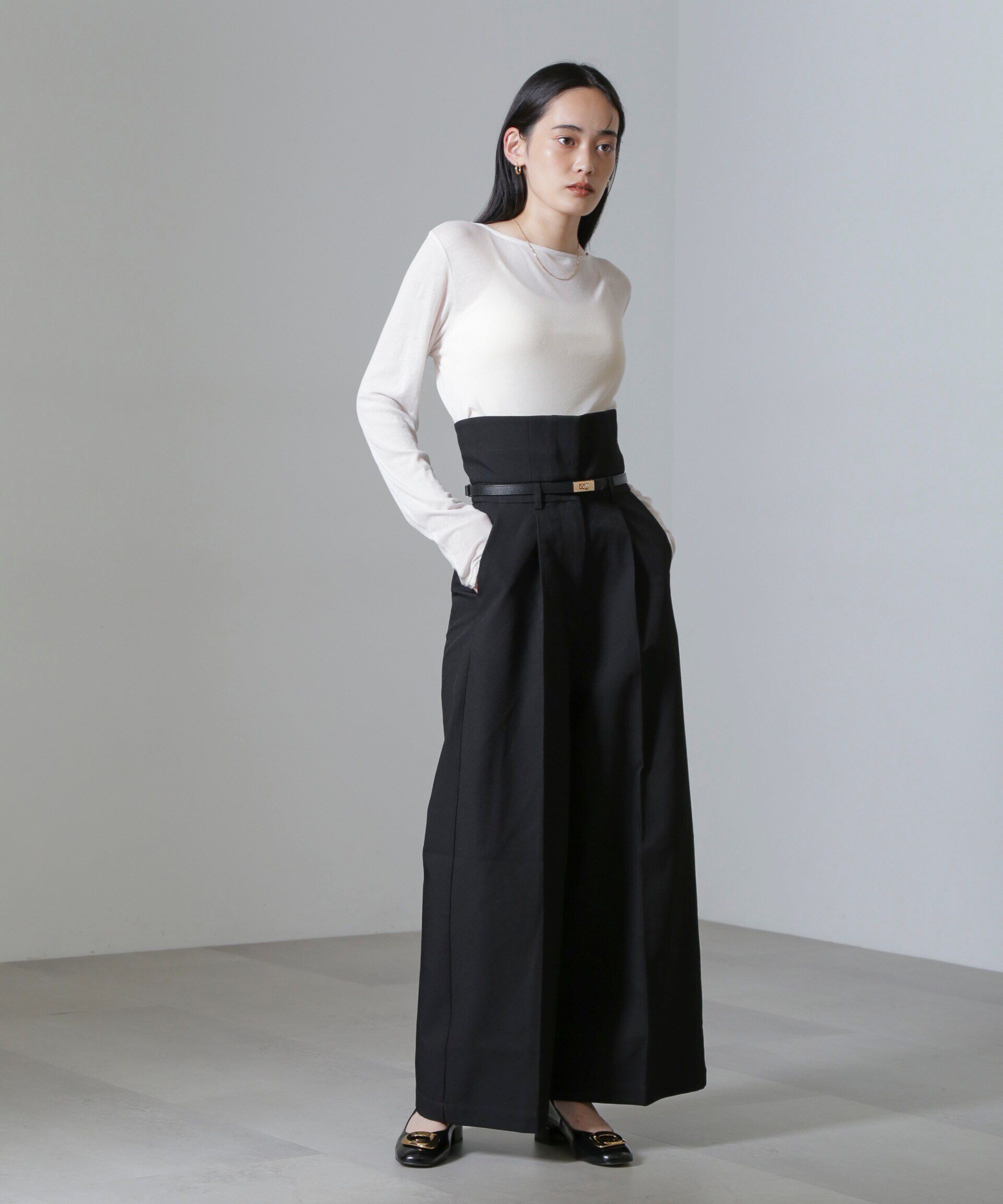 nano･universe「ハイウエストセンタープレスパンツ」|チノ|