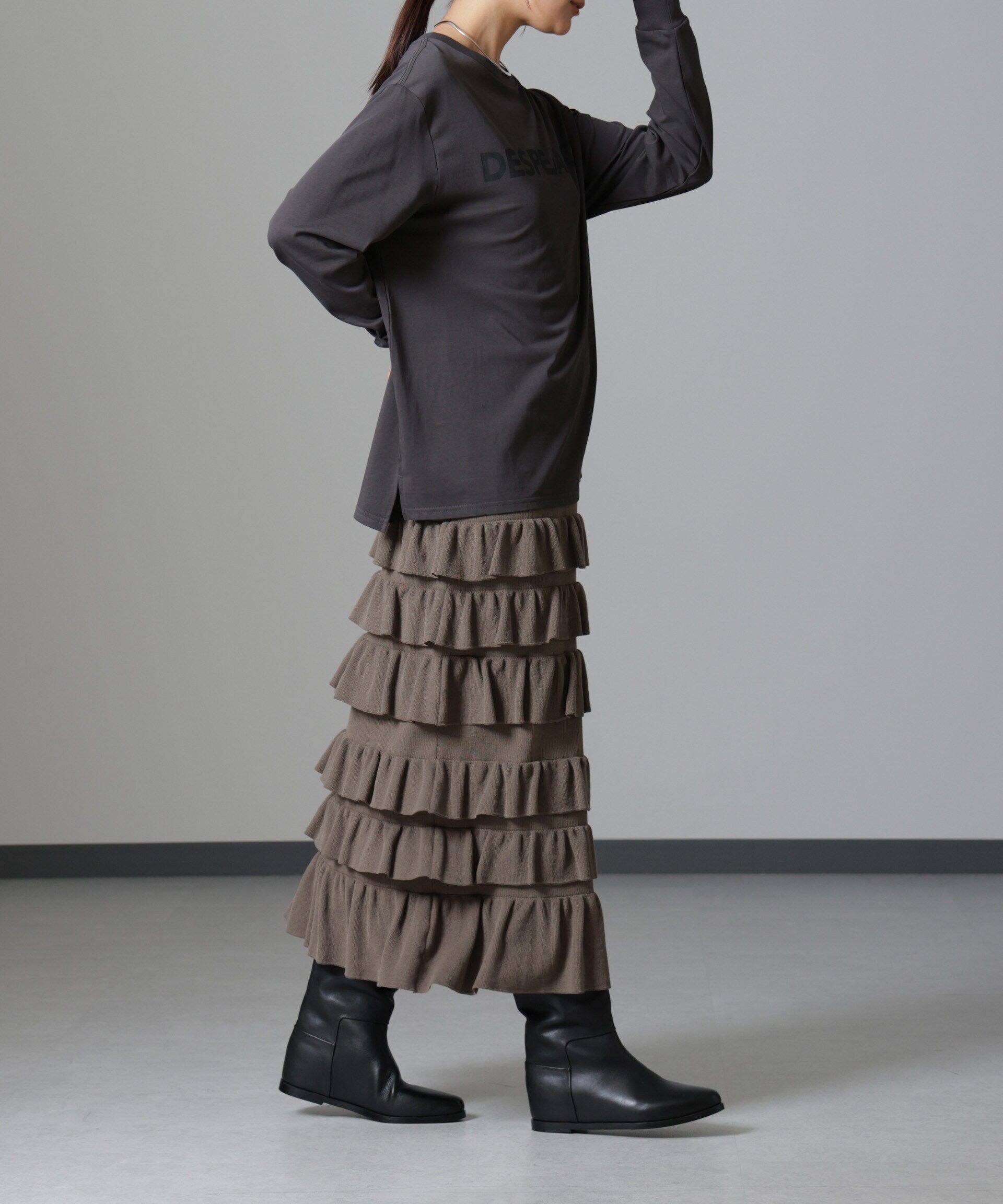 nano･universe「フリルニットスカート」|スカート|