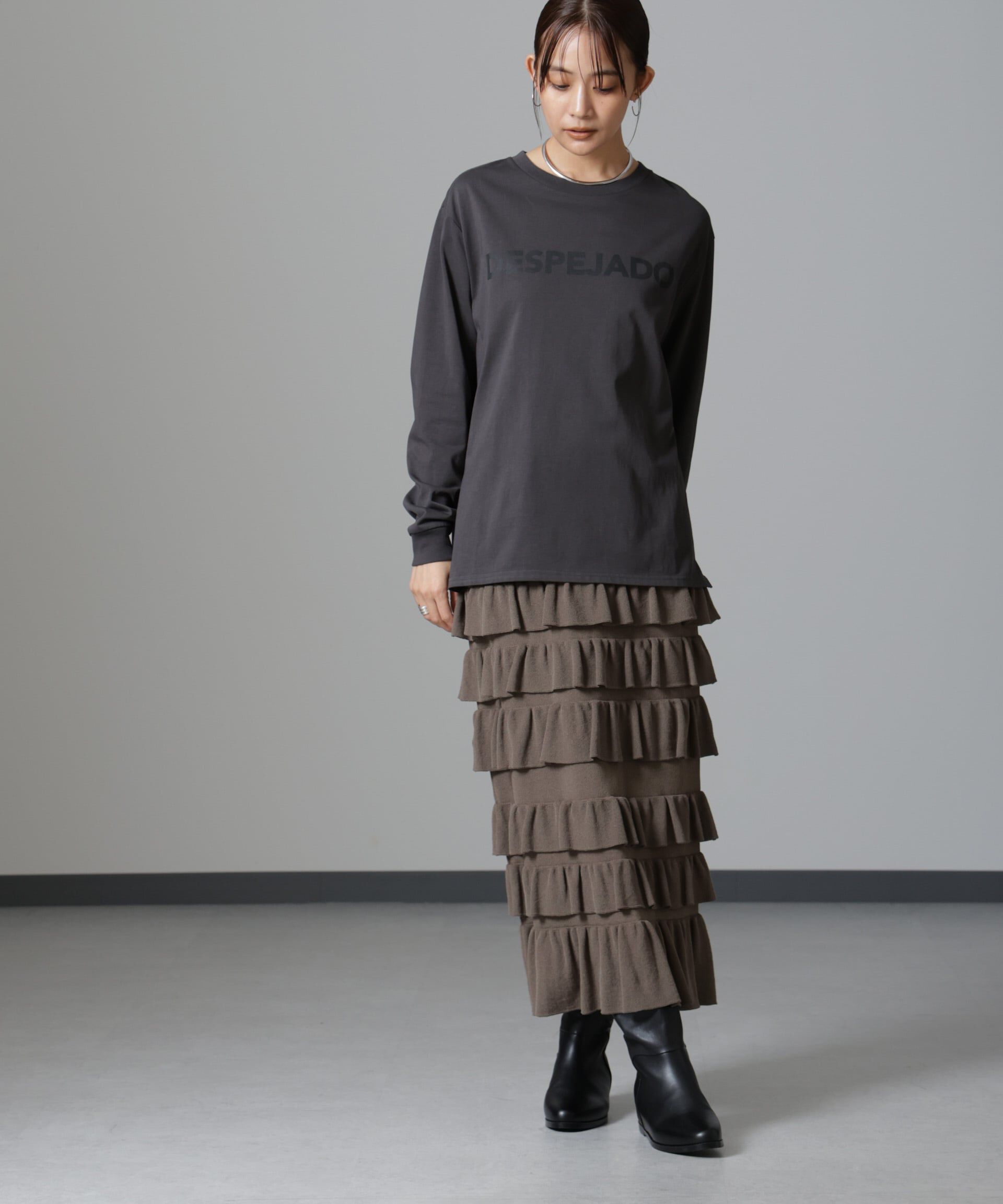 nano･universe「フリルニットスカート」|スカート|