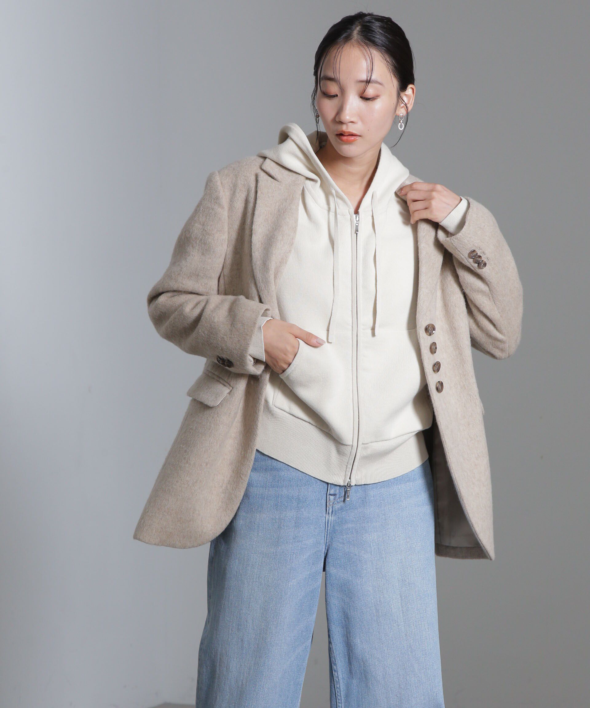 nano･universe「シャギージャケット」|テーラードジャケット|