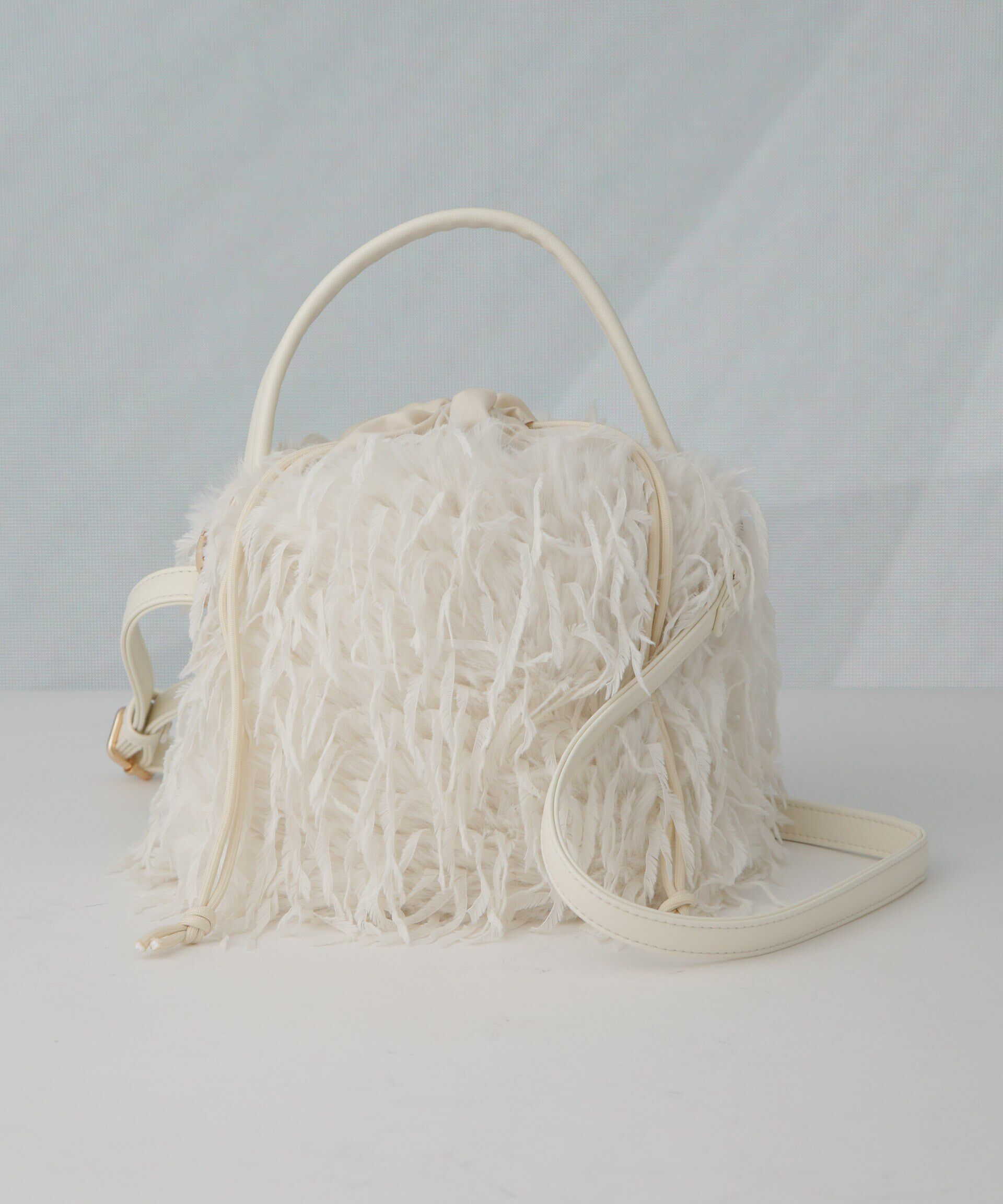 NANO universe「フェイクフェザーバケツバッグ」|ショルダー・メッセンジャー|