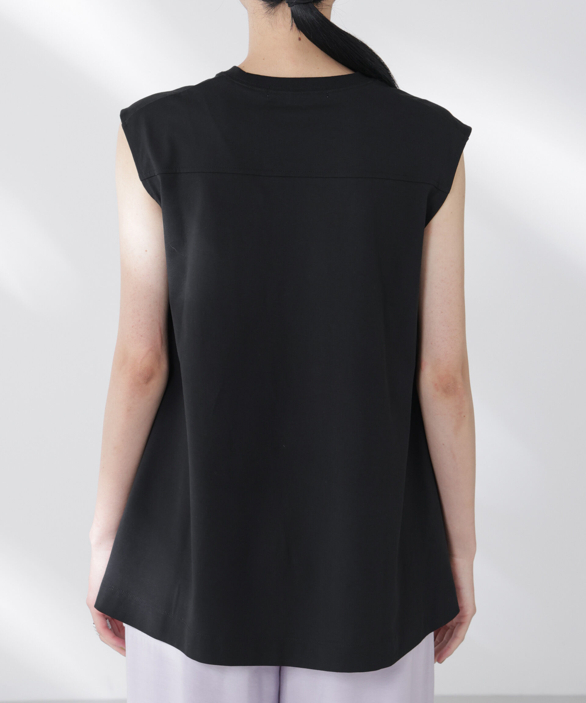 nano･universe「NANOFINE強撚コットンノースリーブトップス」|Tシャツ・カットソー|