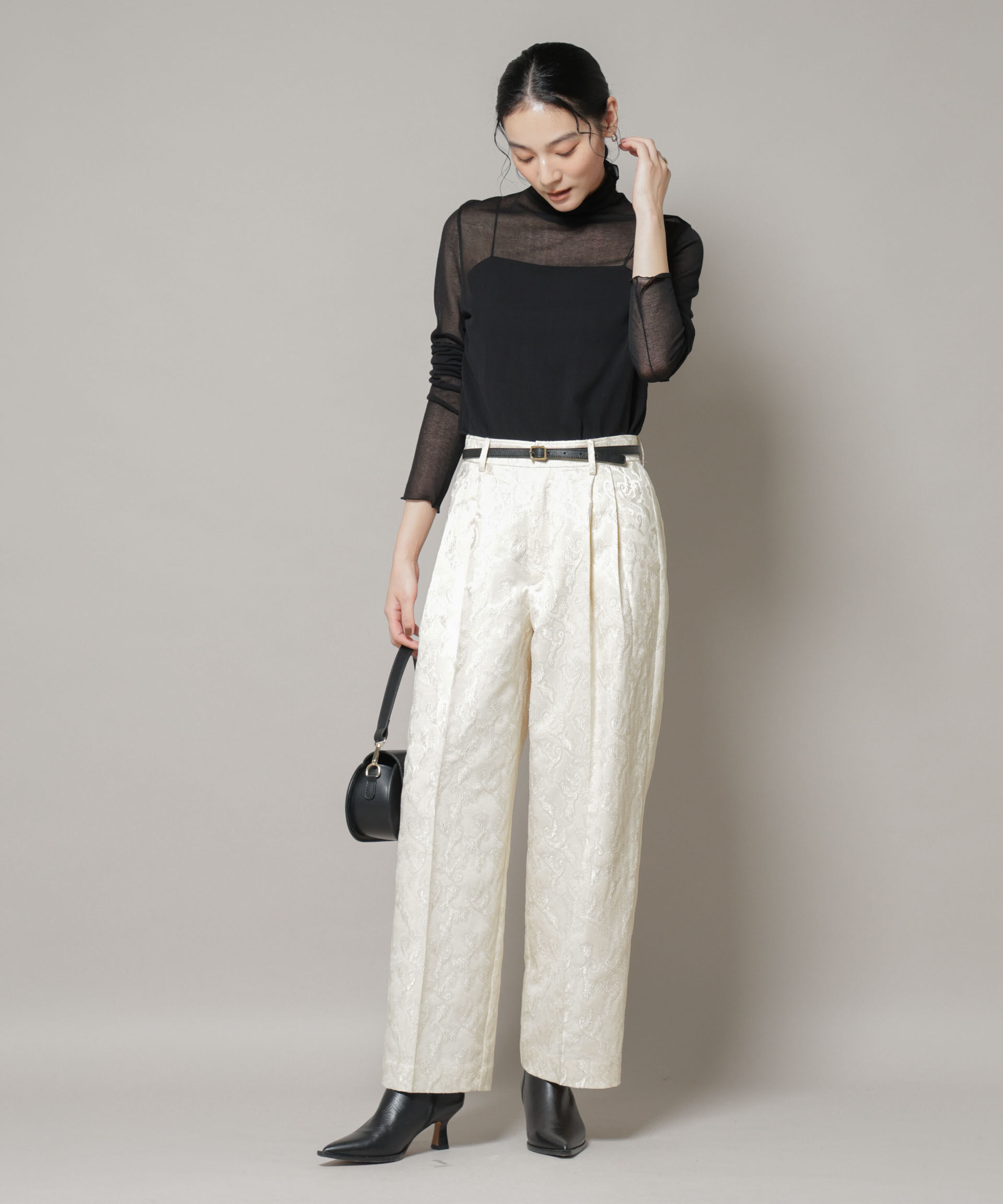 nano･universe「ジャガードタックパンツ」|チノ|